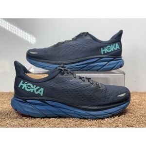Hoka One One Clifton 8 Men's Size 12D Dark Blue Shoes Sneakers Running Athletic
